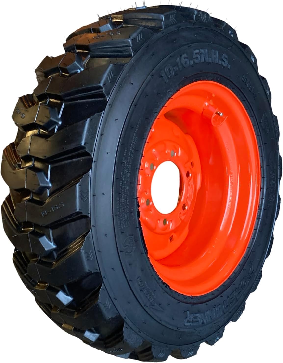 Pair of 2-10-16.5 Forerunner SKS-1 Tires on Wheels/Rims (6 lug) 5.13" Back Spacing-for some Kioti Tractor Fronts- 12PLY -10X16.5 (6" lug pattern)