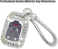 Vista 3 de Funda Protectora de Llavero de Diamante de Cristal de Rinita de Lujo Compatible con GMC Acadia Terrain Yukon Chevrolet Suburban Tahoe