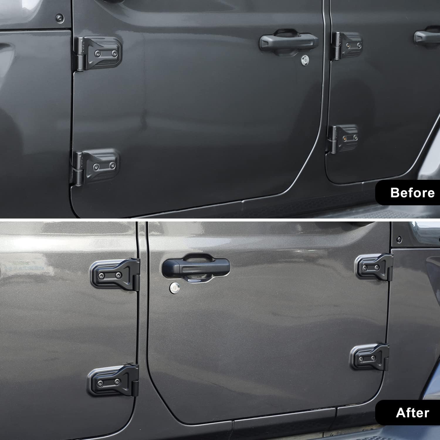8PCS Door Hinge Cover Trim Accessories for 2018-2024 2025+ Jeep Wrangler JL JLU 2020-2024 2025+ Jeep Gladiator JT (Matt Black)