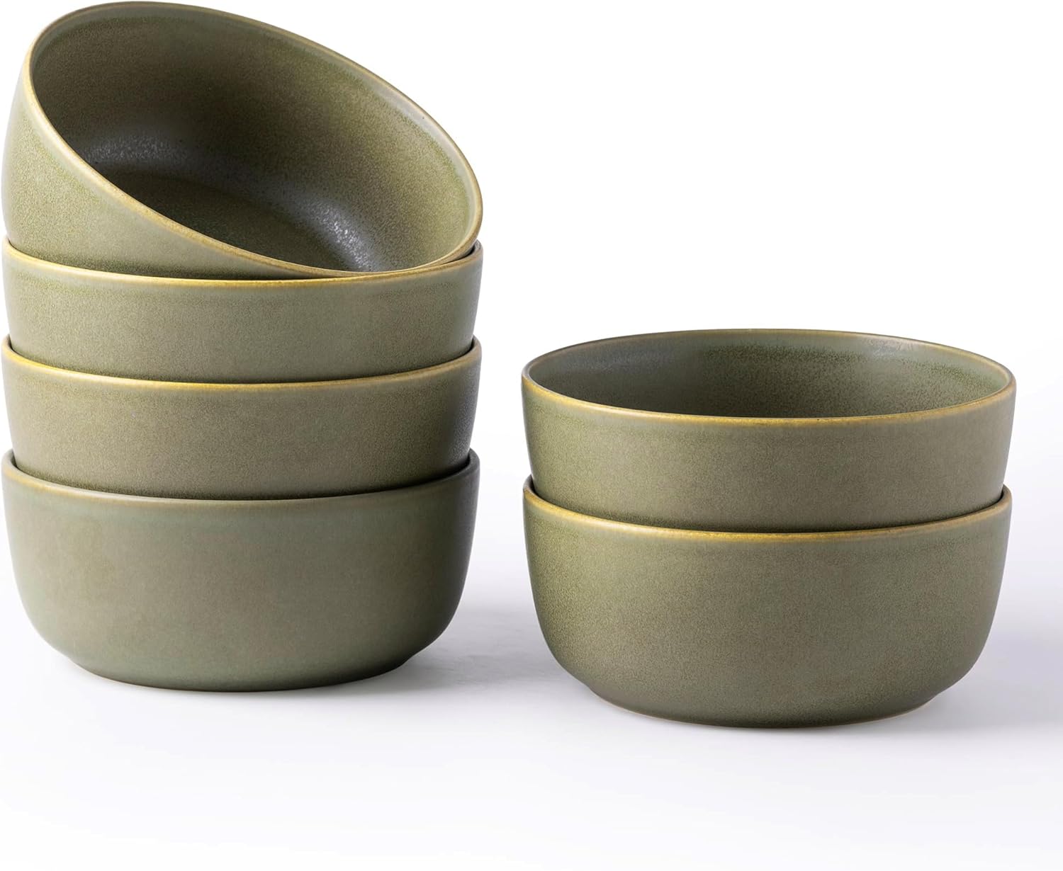 AmorArc Stoneware Cereal Bowls Set of 6, 26oz Ceramic Soup Bowls Set for Cereal Soup Snacks, Modern Kitchen bowls for Meal, Dishwasher &Microwave Safe