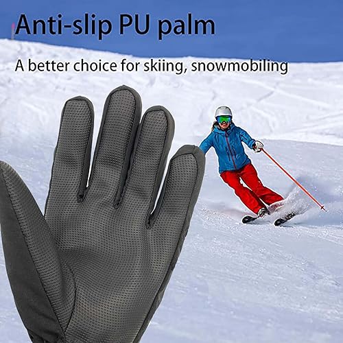 Miniatura 2 de ONNAS Ski Gloves Waterproof Winter Warm Snowboard Gloves for Men Women Thermal Windproof Snow Gloves - Grey Reflective