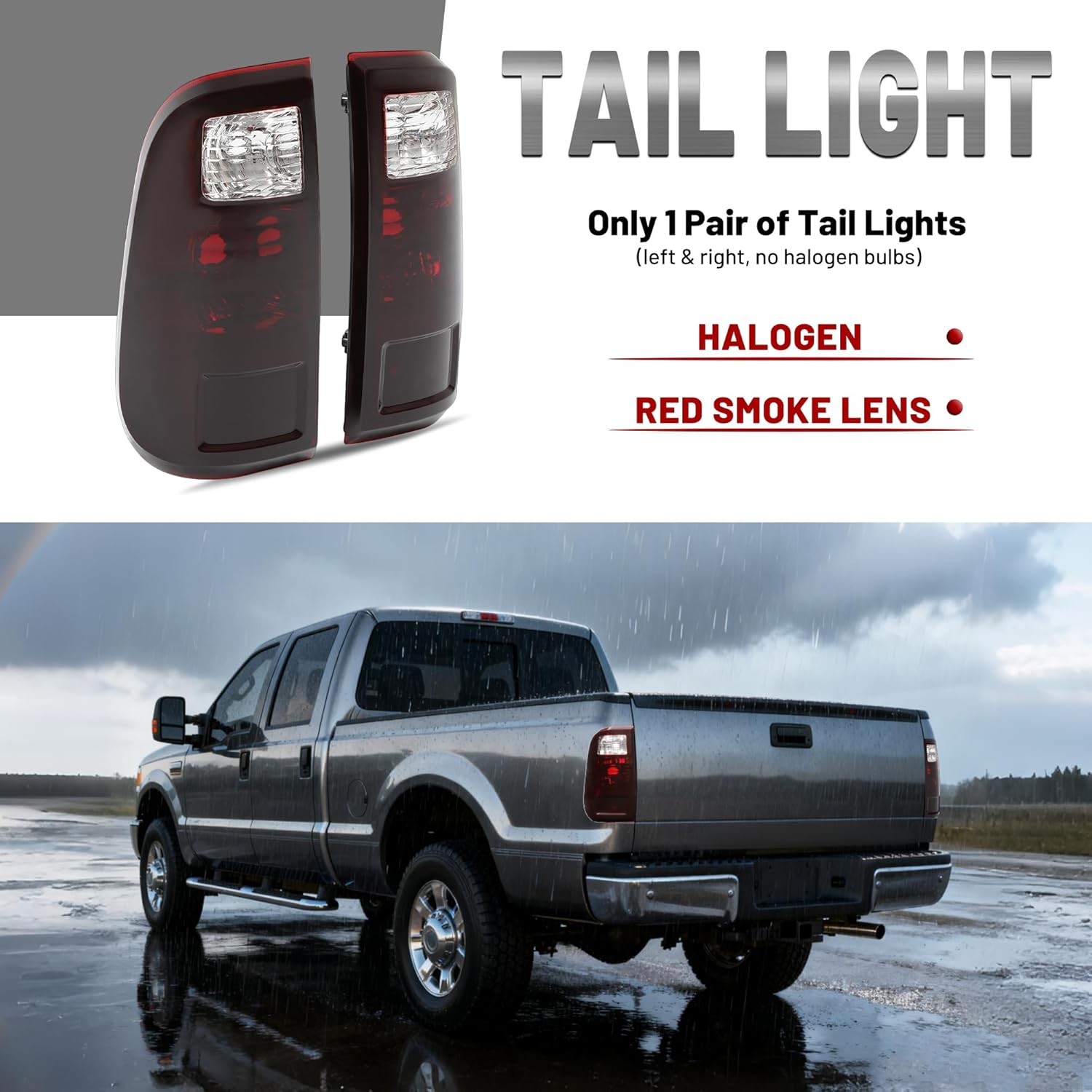 HECASA Tail Light Assembly Compatible with 2008-2016 Ford F250 F350 F450 F550 Super Duty Replacement for BC3Z13405A BC3Z13404A FO2800208 FO2801208 Rear Taillights Tail Lamp Driver & Passenger Side