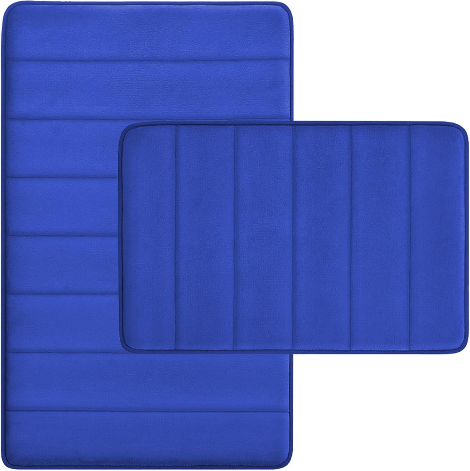 RUN HELIX Bathroom Rugs Set 2 Piece Memory Foam Bath Non-Slip Bath Mat,Washable Room Mats,Absorbent Shaggy Rugs Super Soft Kitchen Mats, Batroom Carpets for Bathroom,Tub,Shower Home Decor（Navy Blue）