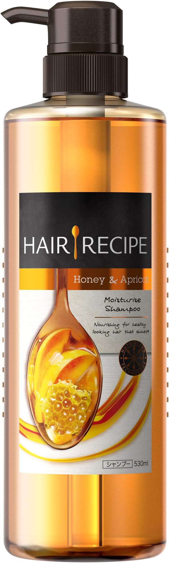 Japan Hair Products - Hair recipes shampoo Honey apricot Enriched Moisture recipe body pump 530mlAF27
