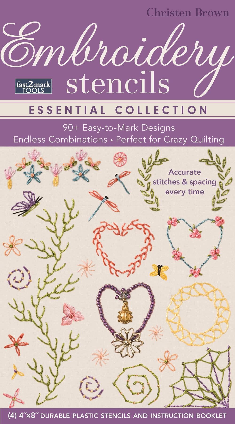 fast2markโข Embroidery Stencils - Essential Collection: 90+ Easy-to-Mark Designs - Endless Combinations โข Perfect for Crazy Quilting โข Accurate Stitches & Spacing Every Time Misc. Supplies โ December 19, 2016