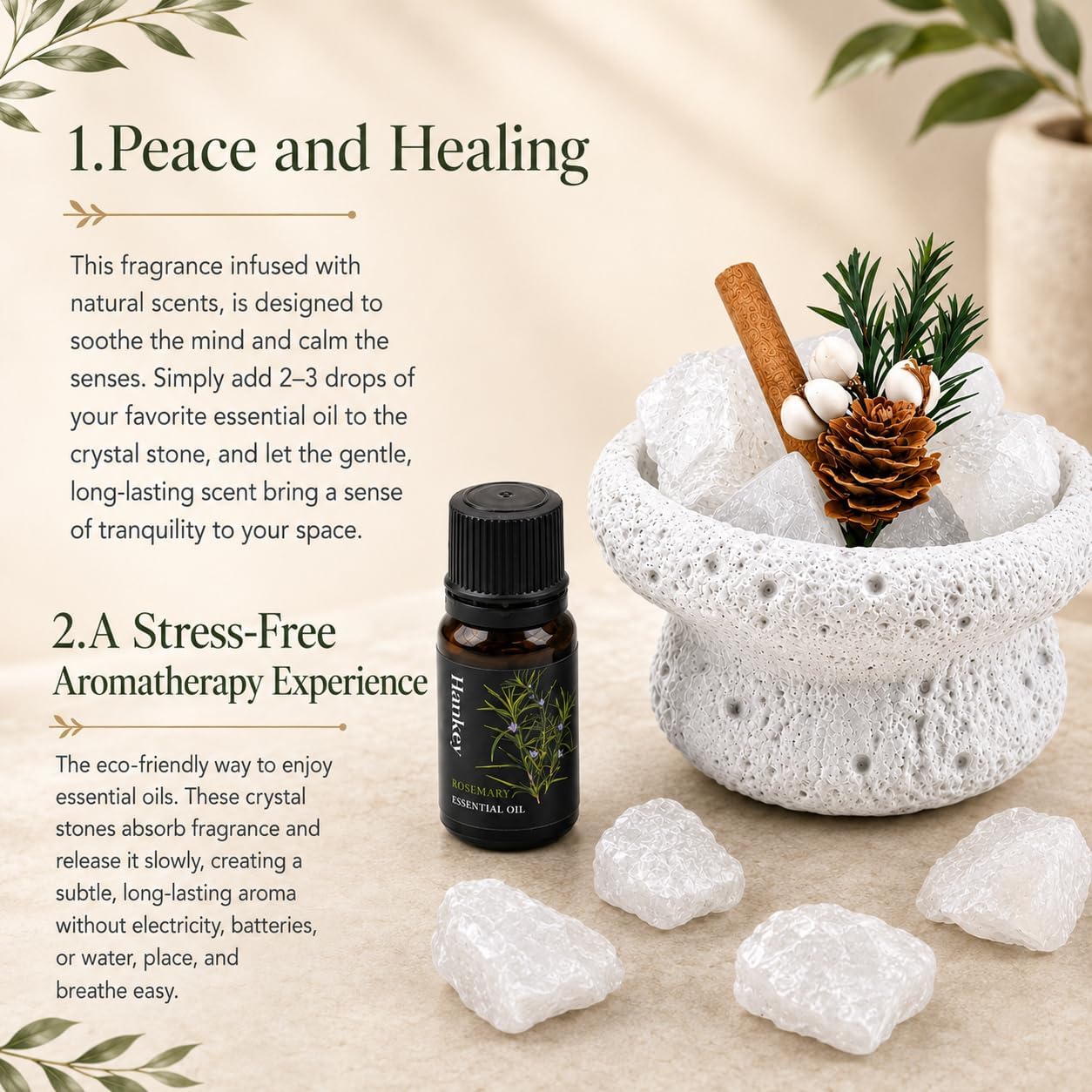 Aromatherapy Diffuser Set Passive Essential Oil Diffusers - White