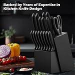 Knife Set, 20 Pieces Knife Sets for Kitchen with Block, Dishwasher Safe Kitchen Knife Set with Self Sharpener, German Stainless Steel Black Knife Block Set
