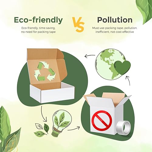 Miniatura 7 de MESHA Cajas de envío de 12 x 9 x 4 pulgadas, paquete de 20 cajas de cartón blanco corrugado para correo de pequeñas empresas, embalaje, regalo del