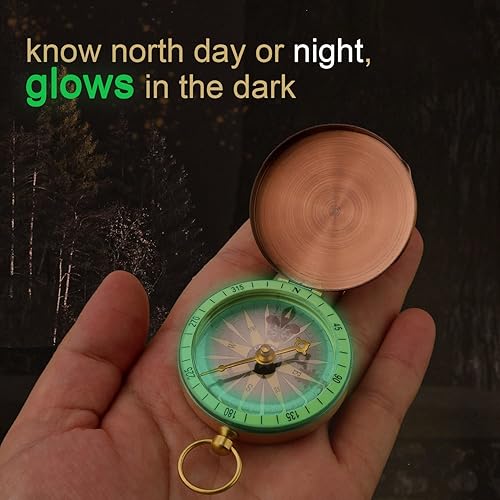 Miniatura 4 de Brújula de supervivencia para campamento, brújula de 2.76 x 0.63 pulgadas, brújula de bolsillo para senderismo, brújula de bolsillo para niños,