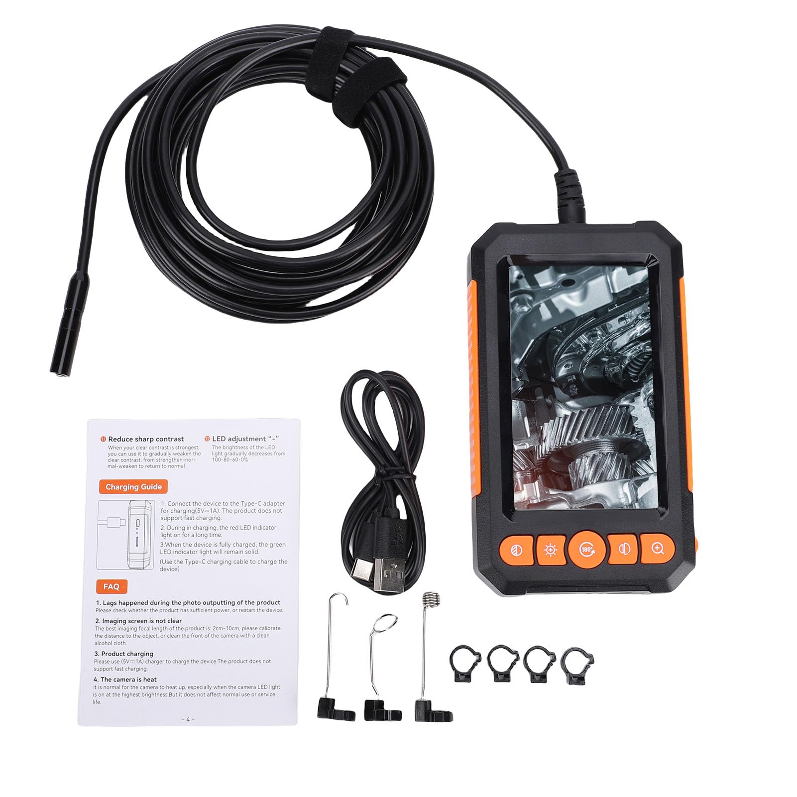 Keenso Industrial Inspection Camera 8mm Dual Lens 1080P with Long Battery