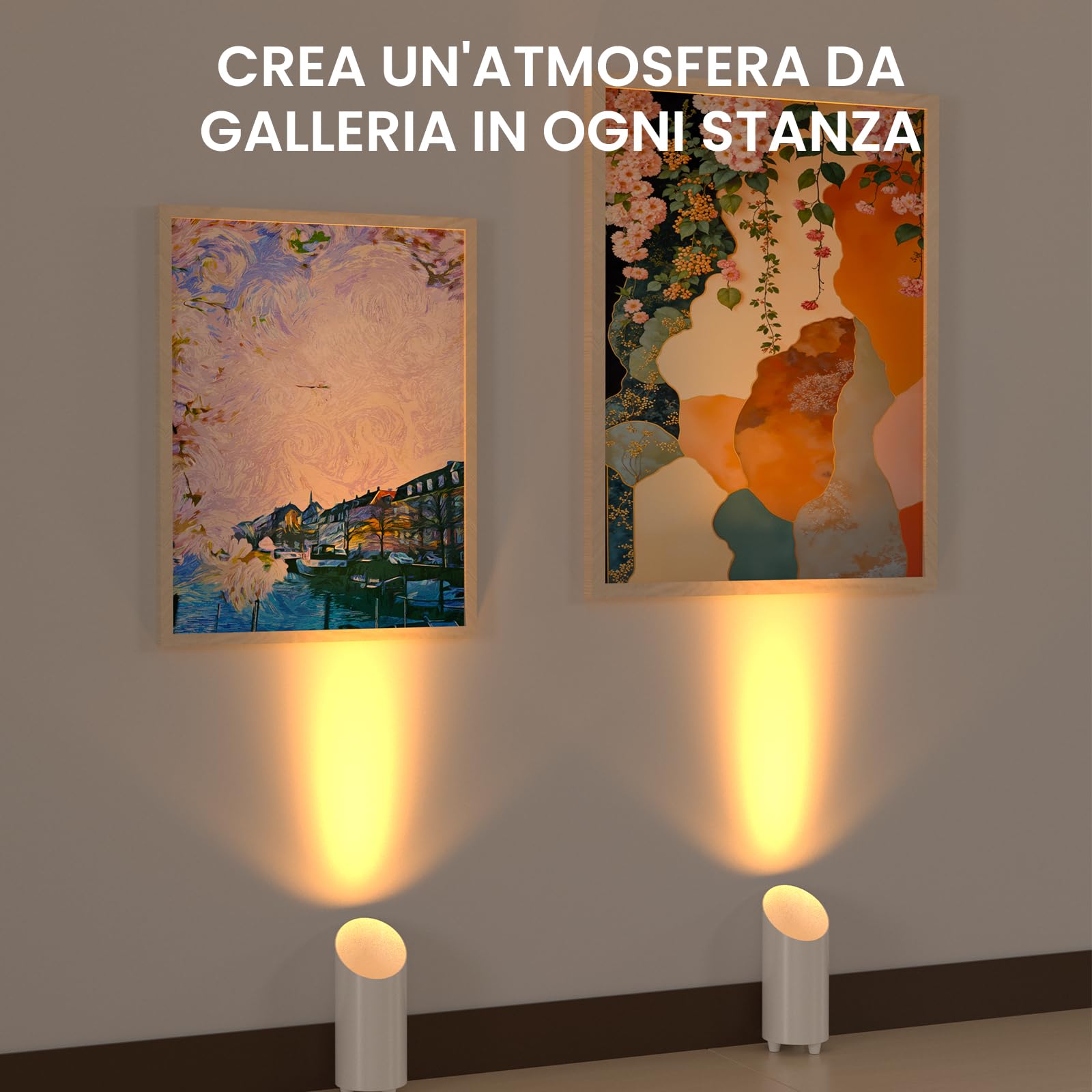 Led Uplight Spot 5W Lampada da Terra con Interruttore, Lampada da Terra per L'Illuminazione Indiretta, Lampada da Sosta Inclusa GU10 Lampada a Led Warmweiss 3000K, 2 Pezzi