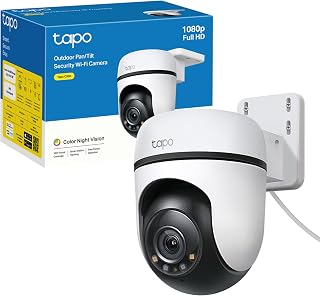 Tapo C500 Telecamera Wi-Fi Esterno FHD, 360° Visuale, Telecamera IP di Sorveglianza, IP65, Visione Notturna a Colori, Rilevamenti Smart AI, Audio Bidirezionale, Allarme sonoro personalizzato