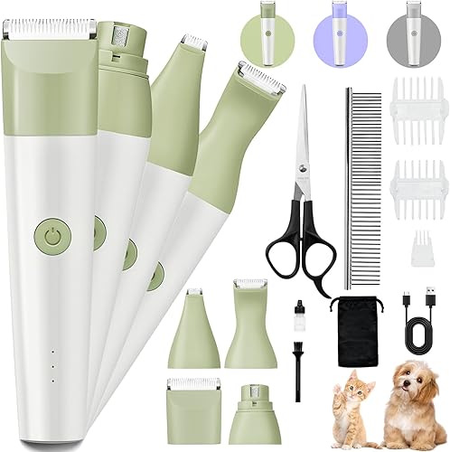Miniatura 8 de Kit de aseo para perros, 4 en 1, silencioso, inalámbrico, recortador de patas de perro y amoladora de uñas, cortadora eléctrica recargable de bajo