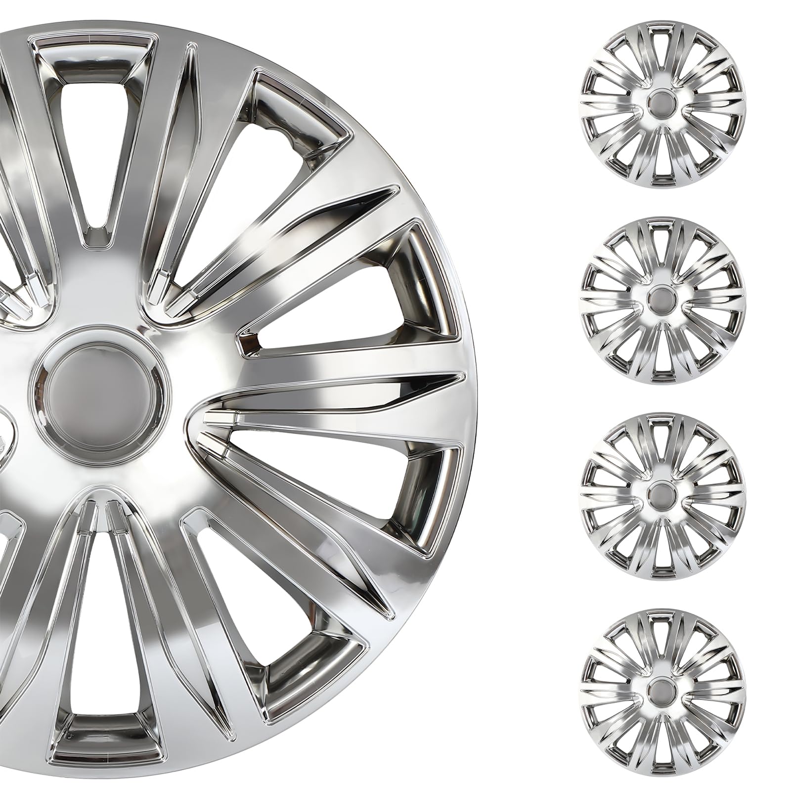 SCITOO Hubcaps Wheel Cover 17" 4 PCS Silver Plating