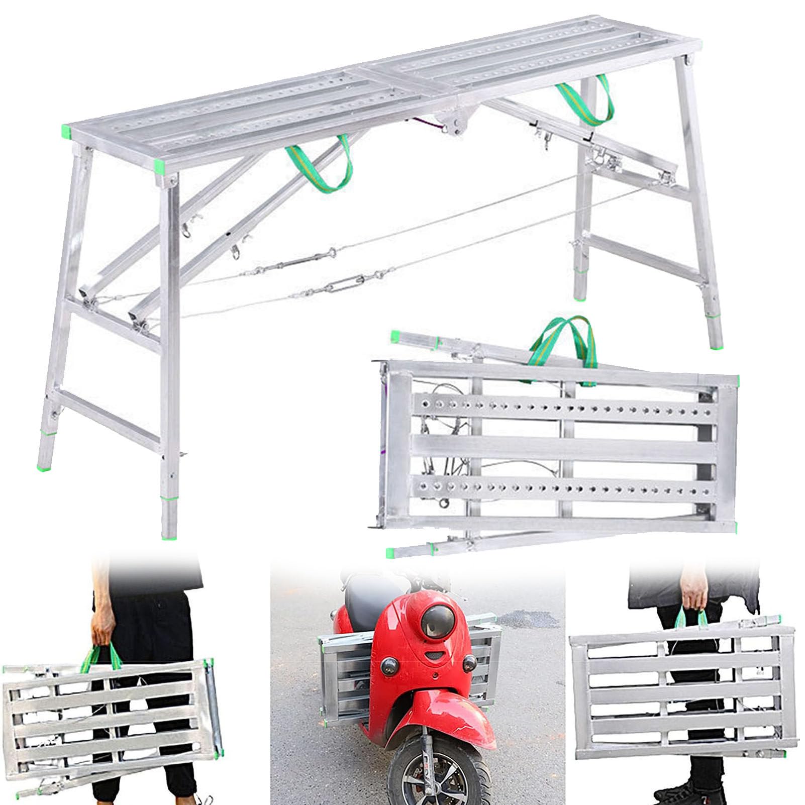 DFGHNBVC Portable Adjustable Height Folding Scaffold Tower For Renovation And Diy Projects,140Cm