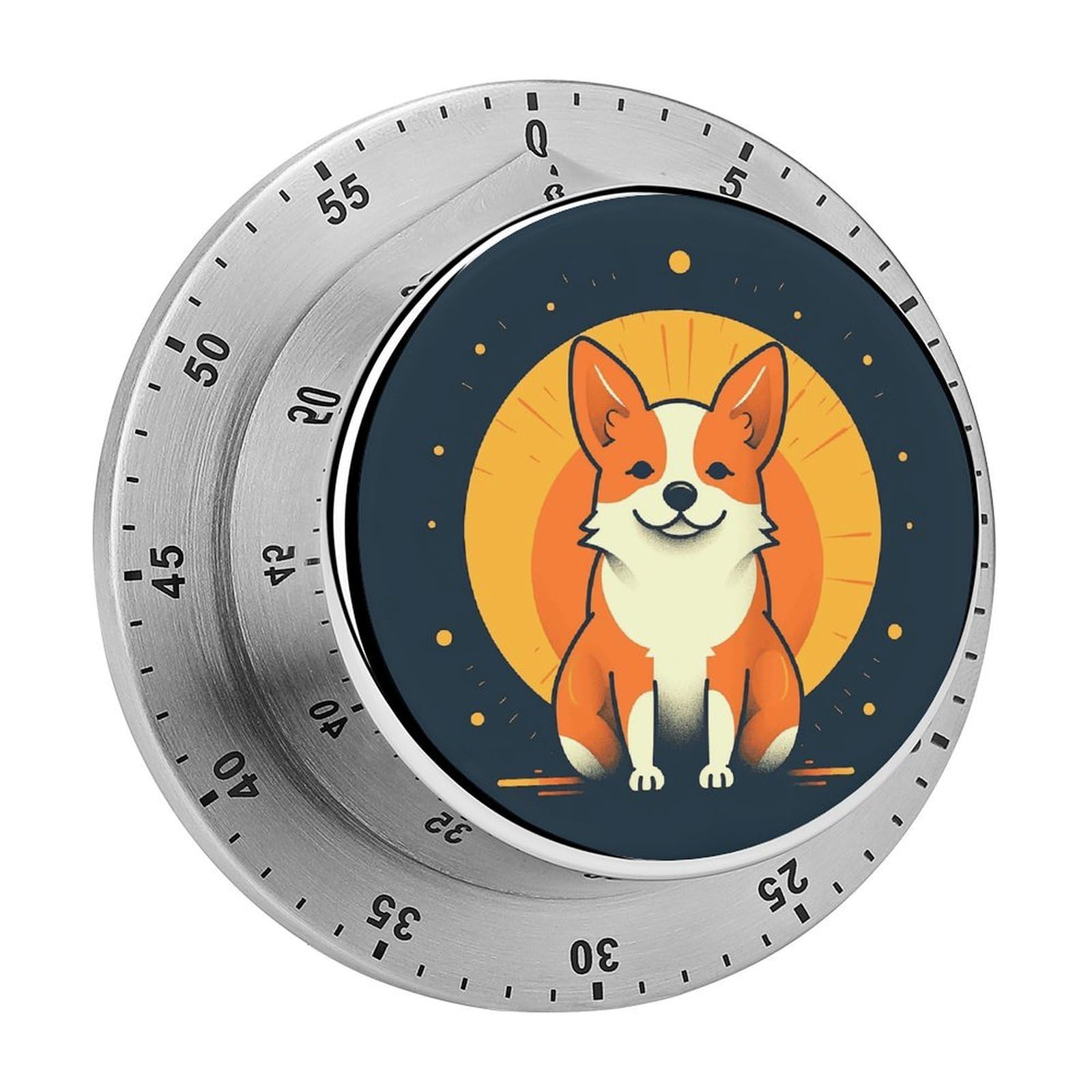 Playful Corgi Kitchen Timers Magnetic Back Manual Countdown Timers for Classroom Home Gym Tanning