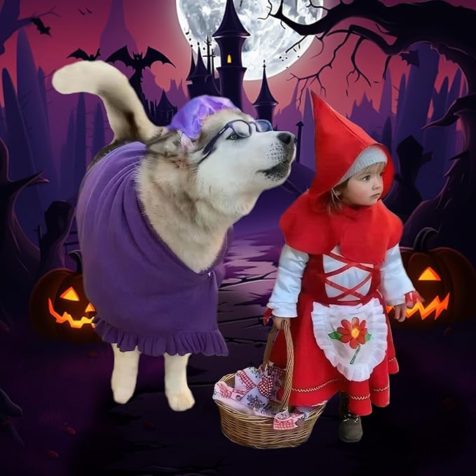 Disfraz de Lobo Abuelita para Perros Medianos y Grandes - Halloween miniatura 3