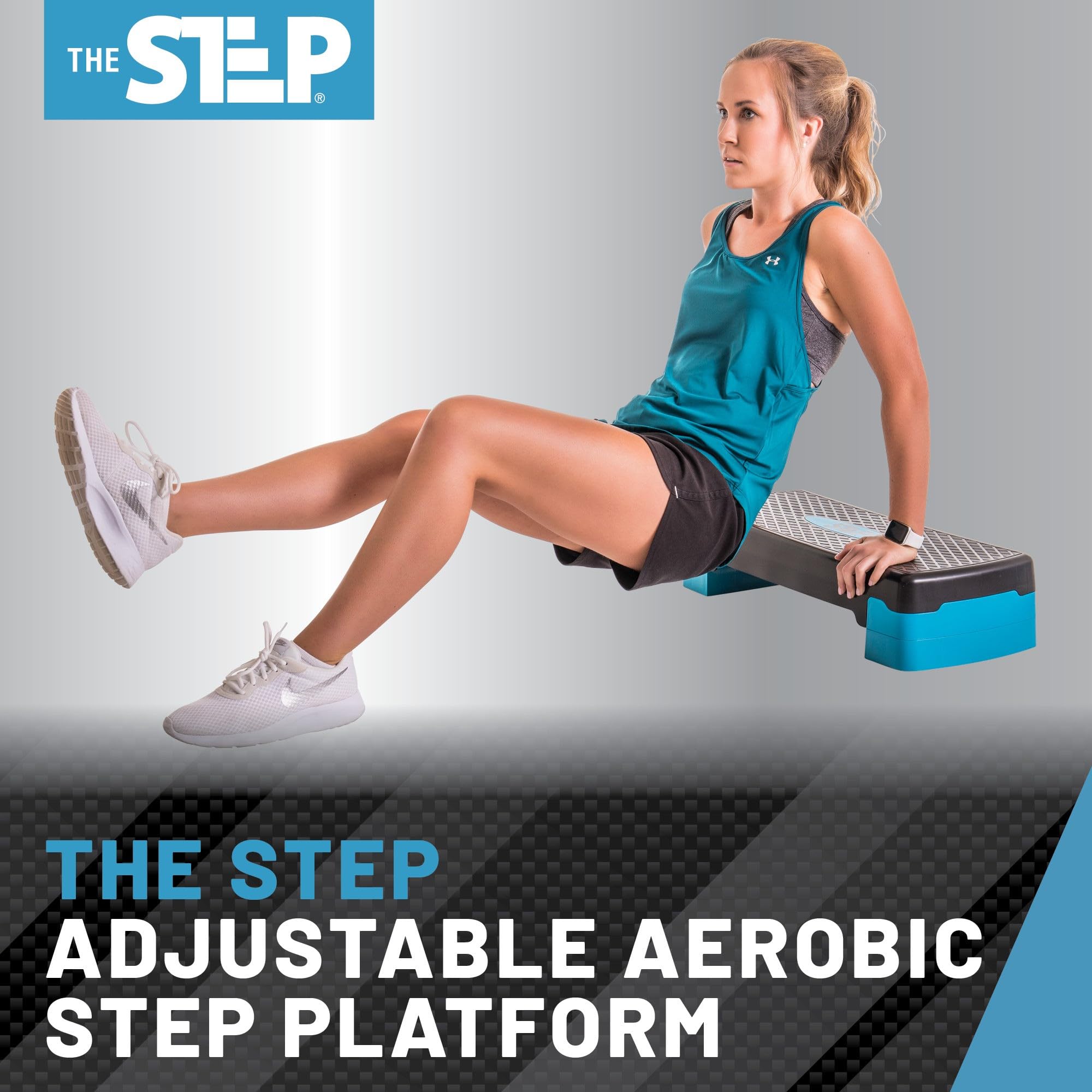 Stepboard Aérobic HMS AS002 - 3 Niveaux Hauteur Réglable - Rose/gris - Fitness Maison