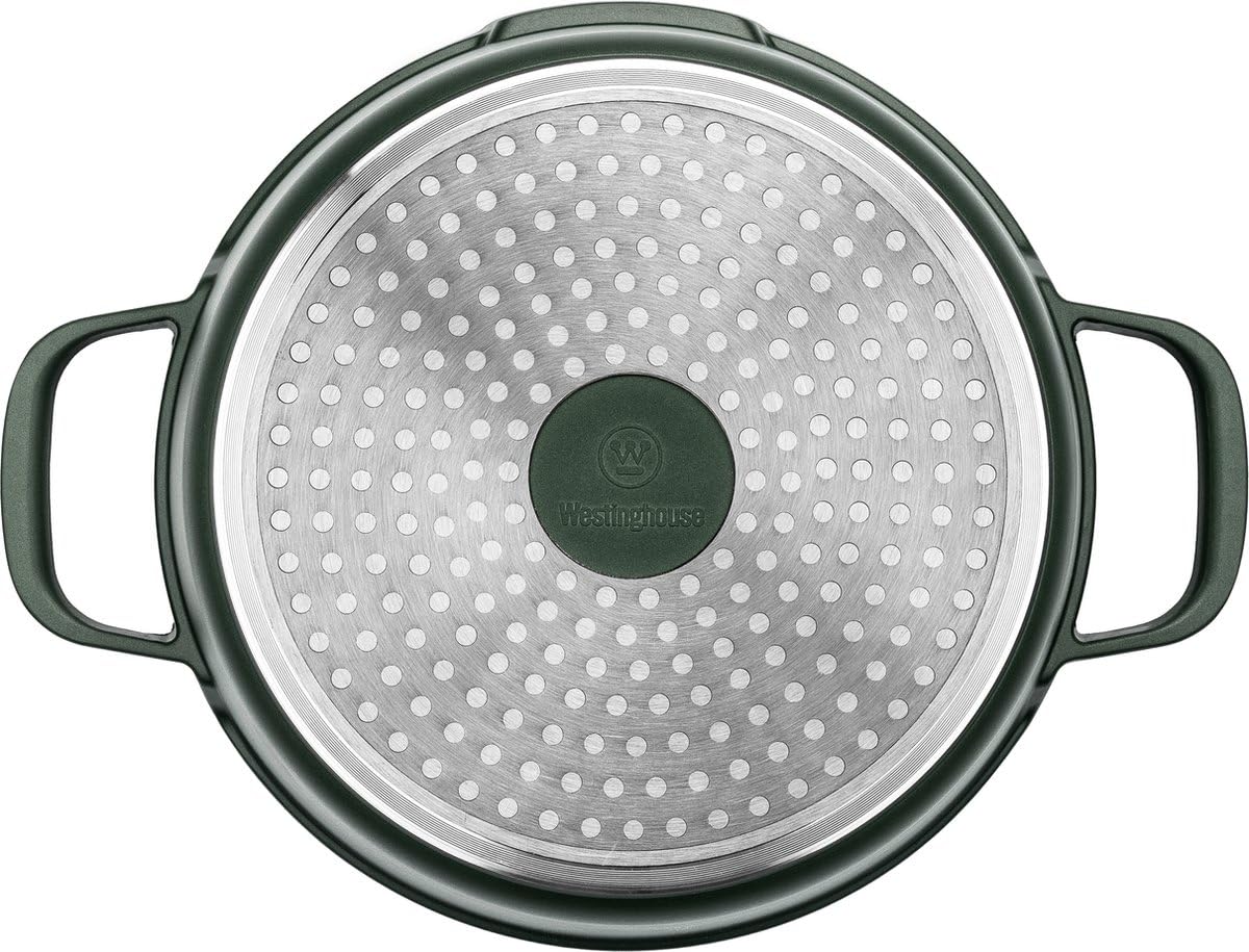 Westinghouse PERFORMANCE SERIES - Pentola grande, 24 cm, per piani cottura a induzione e tutti i piani cottura, grande pentola con manico e coperchio, pentola rivestita, adatta al forno e alla