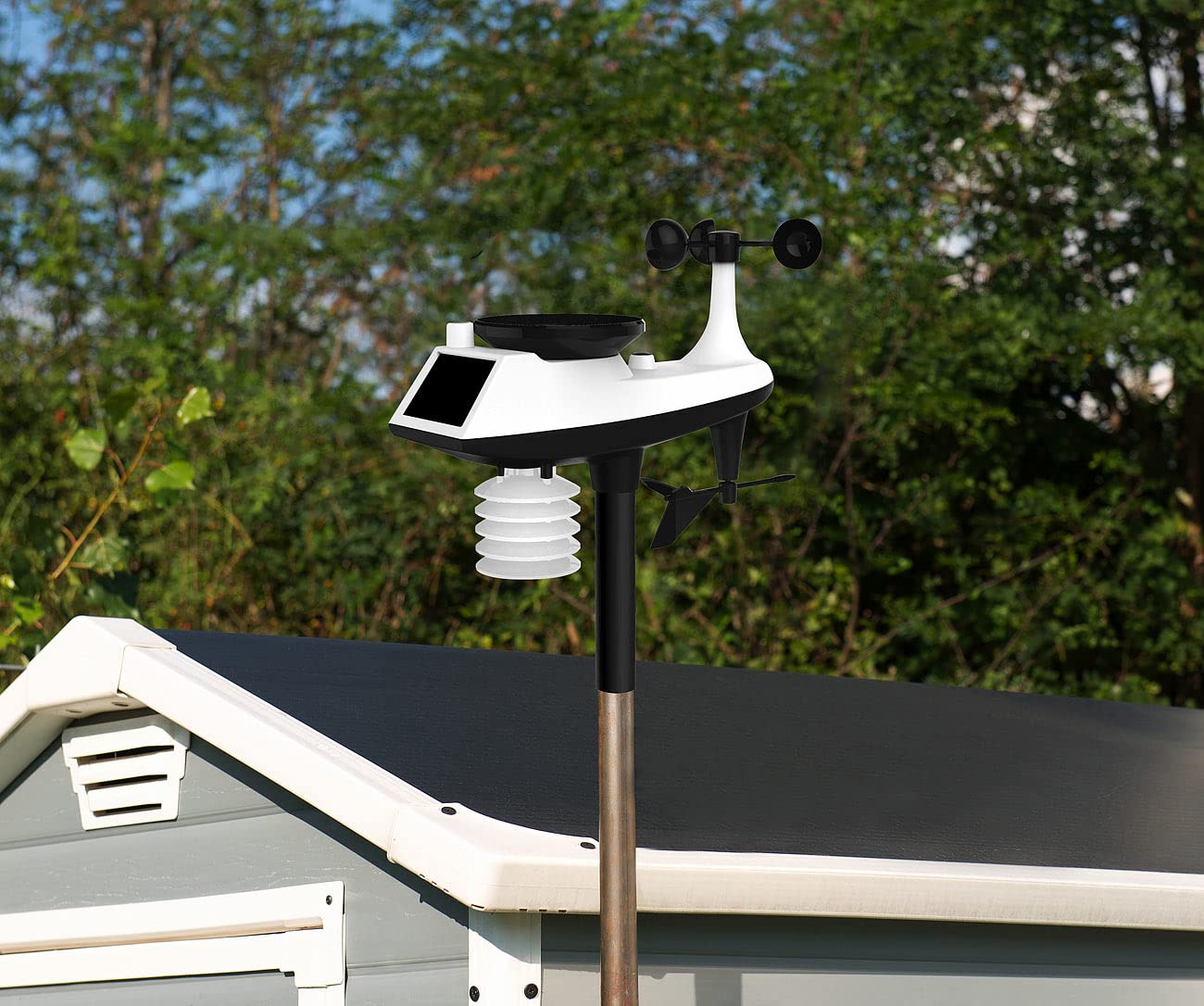 infactory Regenmesser: Funk-Wetterstation mit Profi-Außensensor, Wettervorschau & Hygrometer (Regensensor, Wetterstation mit Regensensor, WC)