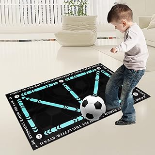 Football Training Mat, Non Slip Shock Silent Football Footstep Training Mat, Football Step Training Equipment for All Ages to Improving Dribbling,Ball Control Soccer, Christmas Gifts for Kids Adults