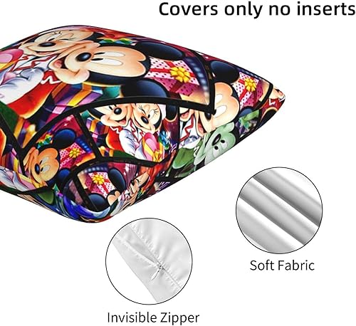 Miniatura 5 de AnrAm Bonita funda de almohada de 18 x 18 pulgadas, juego de 2 fundas de almohada decorativas de dibujos animados para sofá al aire libre