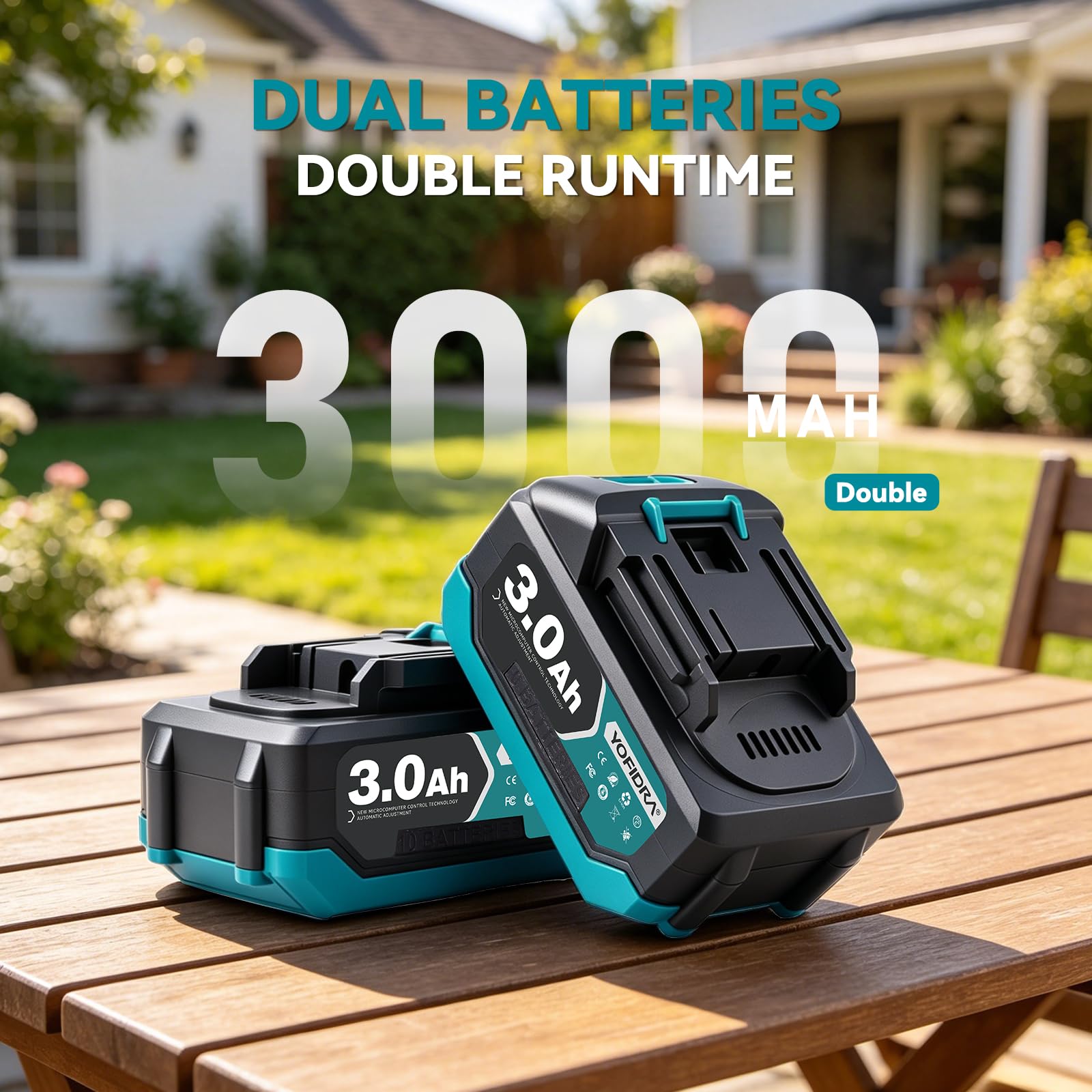 Yofidra 8 Zoll Elektrische Kettensäge mit Teleskopstange & 30mm Elektrische Astschere, Hochentaster Akku mit 2x3000mAh Akkus, 4-in-1 Gartenwerkzeug Set, Max. Reichweite bis 4,2m, blau