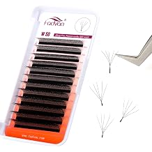 5D W Premade Fans Eyelash Extension 0.07D Curl Mixed 8-12mm W-Shape Pre Made Russian Volume Lashes by FADVAN Natural Matte Black