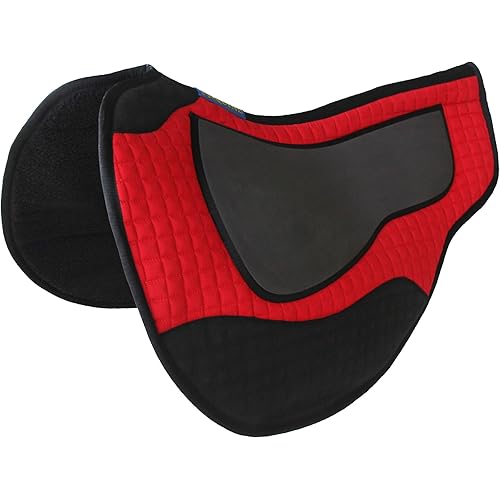 CHALLENGER Horse Quilted Endurance Contoured Barrel Gel Comfort Saddle Pad Red 39185RD