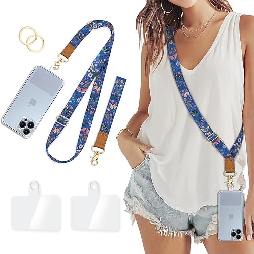 Miniatura 11 de Cordón para teléfono Piefly, correa cruzada para teléfono, cordones para teléfono celular para alrededor del cuello, de la muñeca, del hombro,