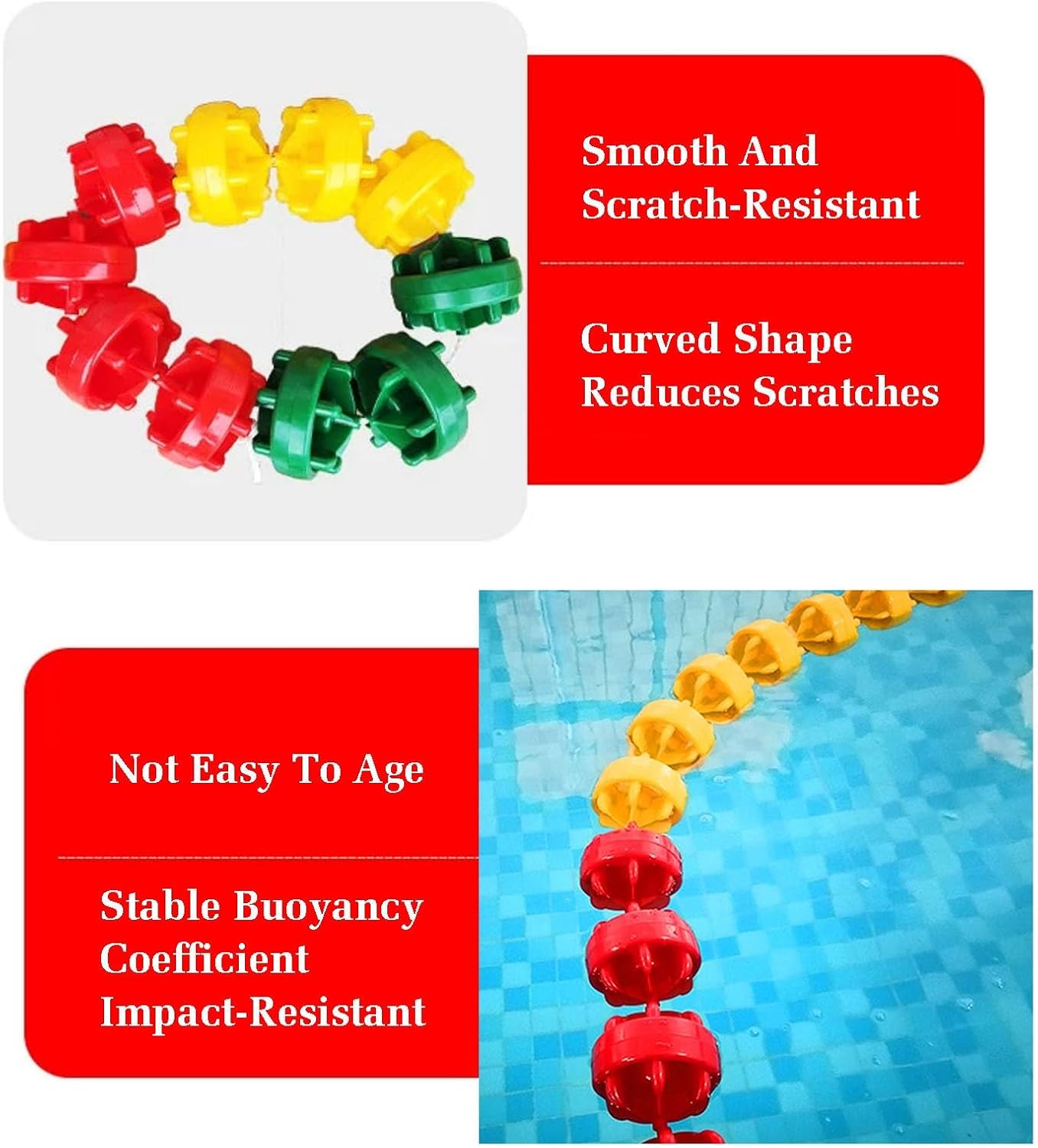 Floating Pool Safety Divider Lane Line | Inground Pool Divider for Competitions | Easy Install Nylon Pool Barrier