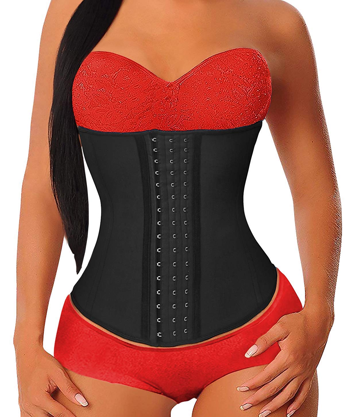 YIANNA Womens Underbust Latex Sport Girdle Waist Trainer Corsets Hourglass Body Shaper
