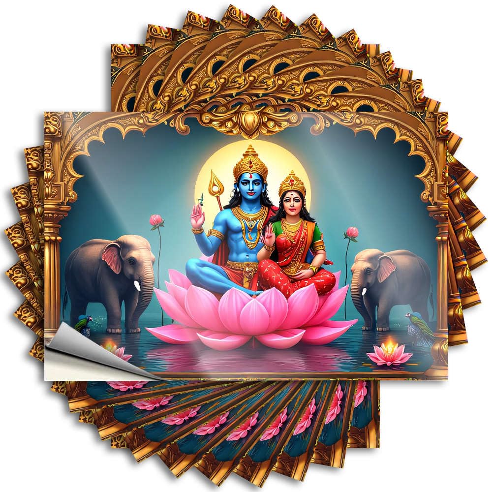 Bumper Small Custom Stickers, Garage Waterproof Lord Shiva and Goddess Parvati On A Lotus. for Hydro Flask | Southern Vinyl Decals for Interesting Holiday Gift(8X12CM)