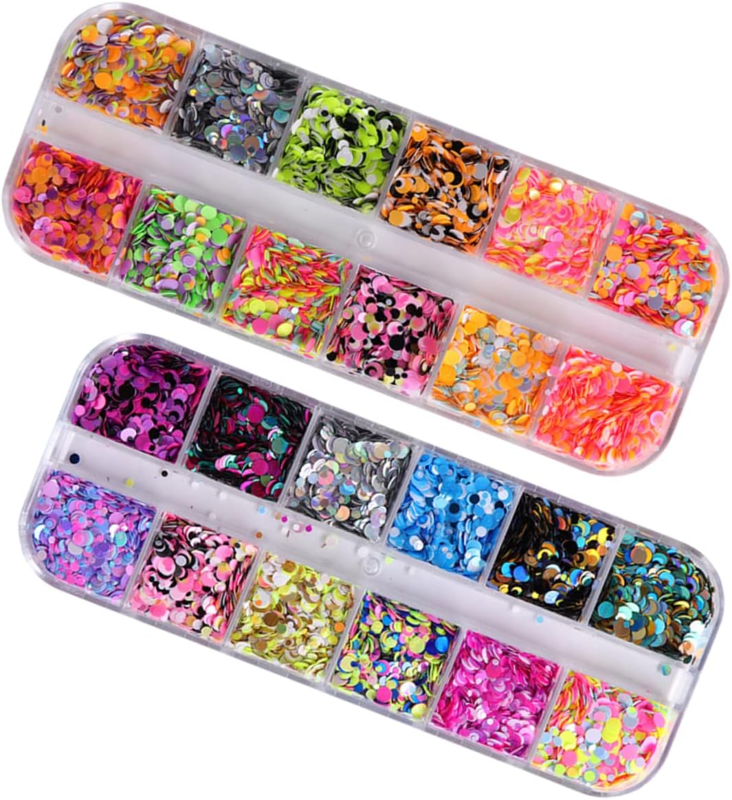 FRCOLOR Ultra-Thin Colorful Nail Sequins for Art Mini Glitter Paillettes Colors for Nail Decorations and Creative Art Designs