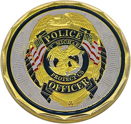Miniatura 3 de Moneda de desafío de oficiales de policía de San Miguel, patrón de las monedas de oración de la aplicación de la ley