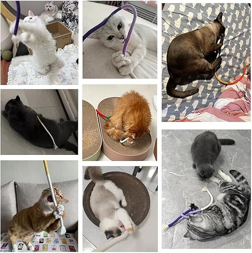 Miniatura 8 de PAZ'S GIFT Juguetes masticables para gatos, juguetes de patadas y cuerda para interacción y dentición de gatos en interiores, paquete de 3