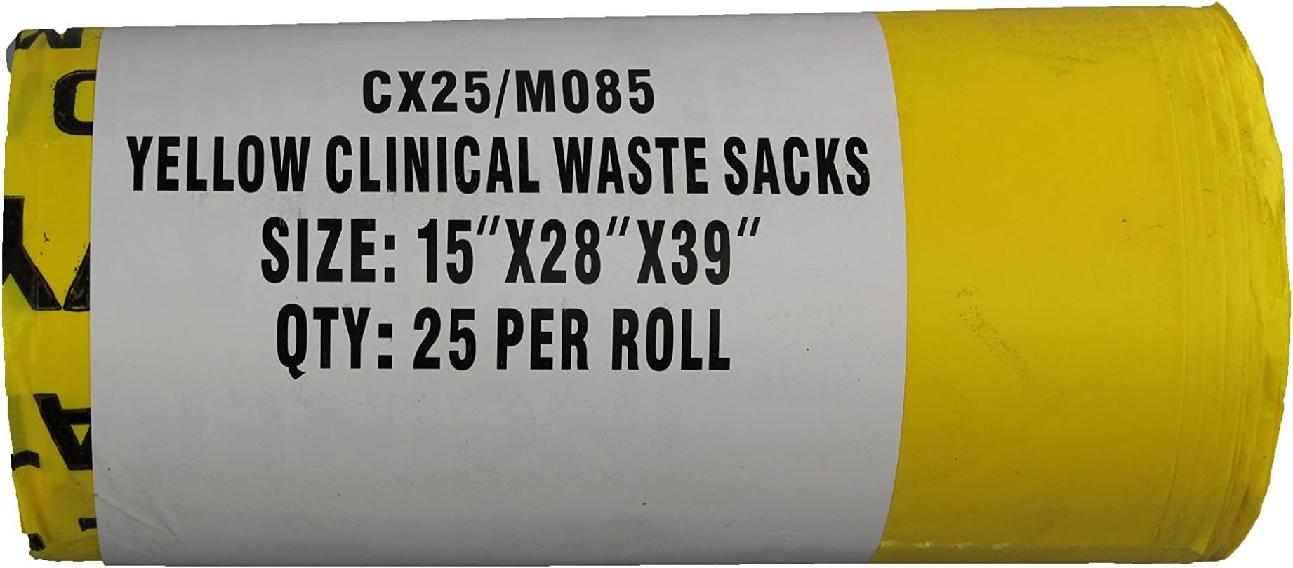 CX25/M085 Biohazard Waste Disposal Bags, Heavy Duty, Yellow (Pack of 25)