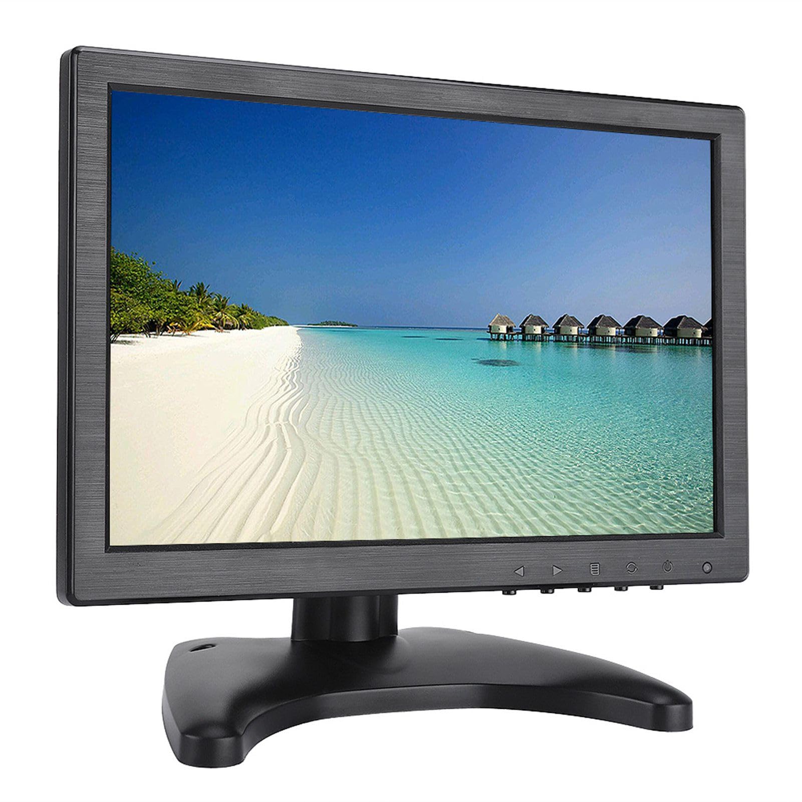 Tosuny 10.1 Pulgadas Monitor Portátil 1920x1200 16:10 LED Full HD Pantalla Monitor Altavoz Dual con Entrada HDMI/VGA/AV/BNC(Enchufe UE)