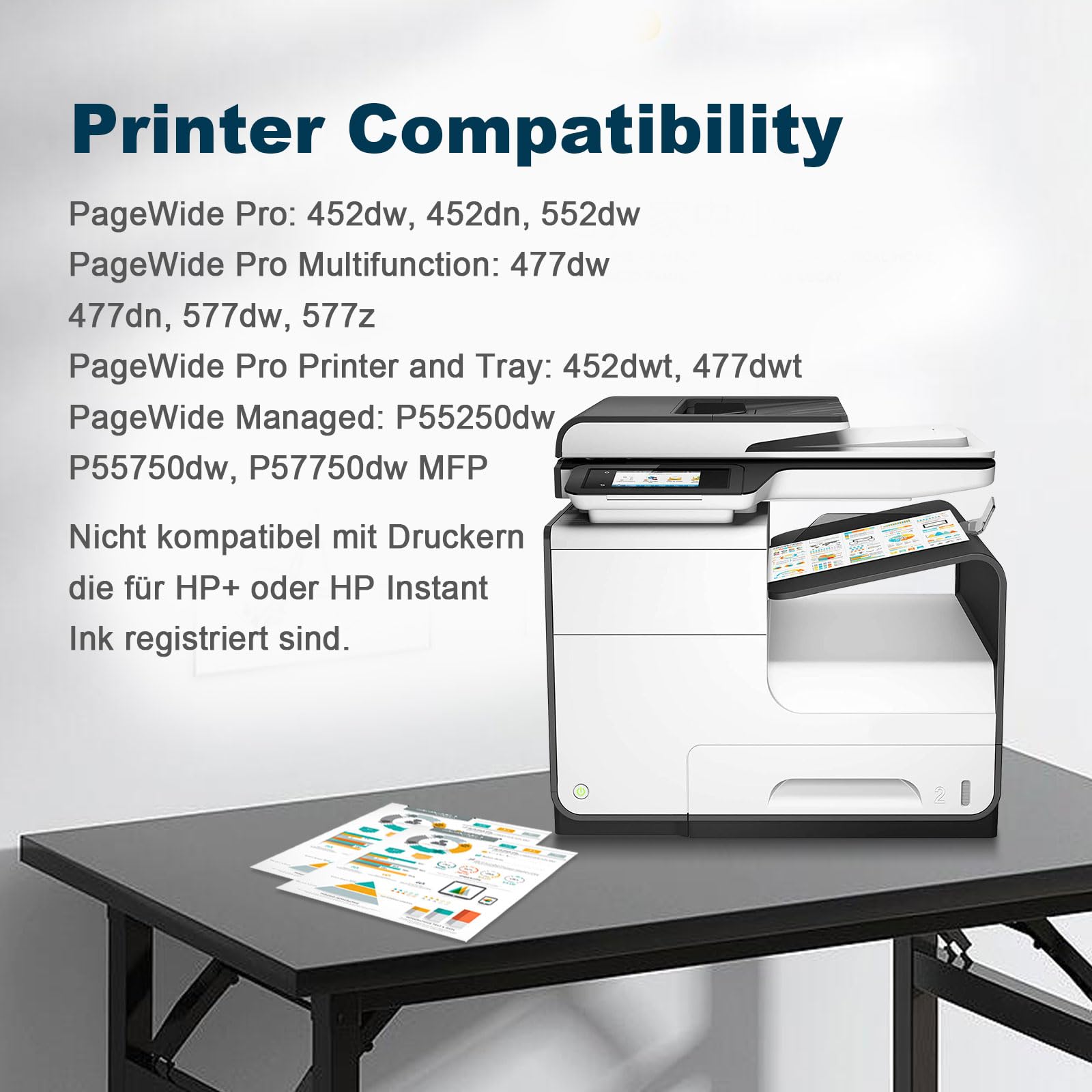 Cartuchos de tinta 973X 973XL de repuesto para HP, compatible con PageWide Pro 452dw 452dn 552dw 477dw 477dn 577dw 577z 452dwt 477dwt P55250dw P55750dw impresora MFP 47750dw Pack (Negro Cy) en