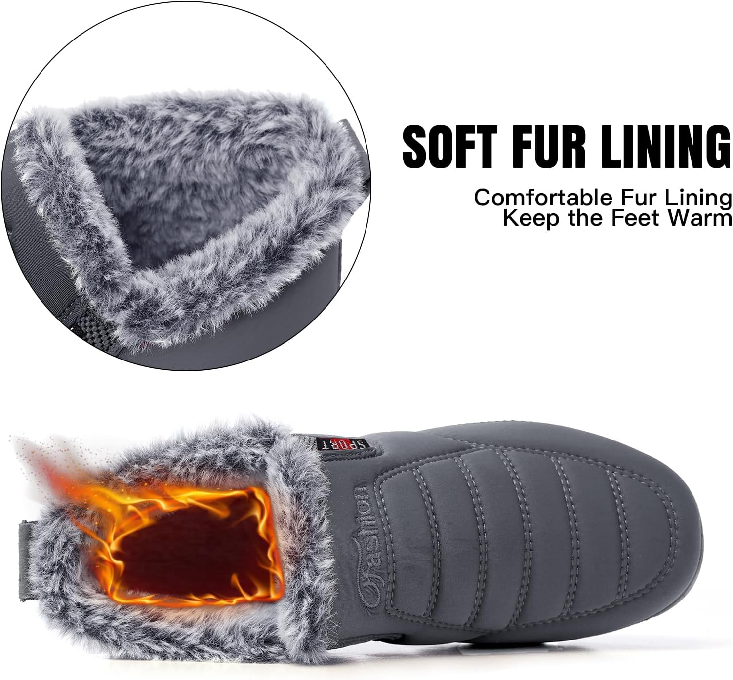 SHIBEVER Womens Snow Boots Ankle Booties Waterproof Winter Boots Synthetic Leather Side Zip Fashion Boots - Image 3