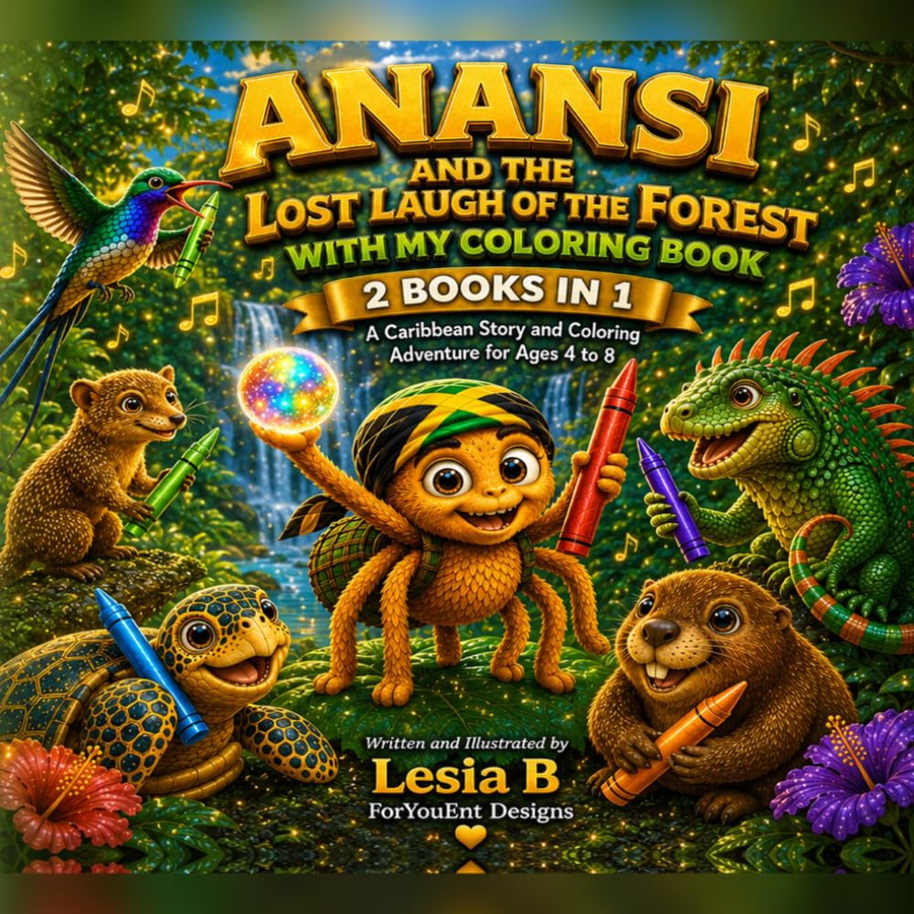 Anansi and the Lost Laugh of the Forest: With My Coloring Book — A Jamaican Tale of Laughter Friendship and Teamwork (Anansi Universe)