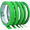 5 Rolls Pinstripe Tape - Thin Painters Tape 18, 15, 13, 25, 35 Inch Wide - Painting Automotive Masking Tape for DIY, Paint, Art Crafts Green