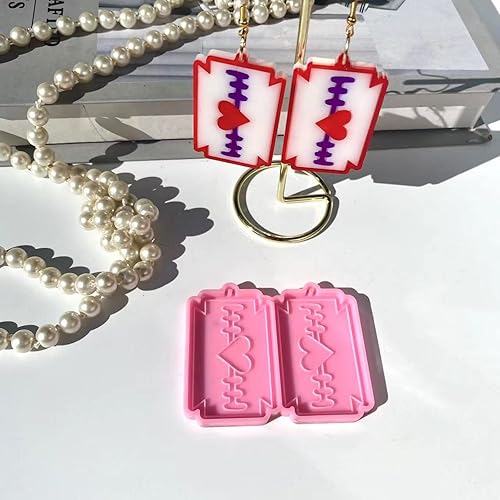 Miniatura 6 de appuivbt Molde de resina de silicona con texto en inglés "Love Letter", moldes de fundición para joyas, molde epoxi con agujero para colgar,