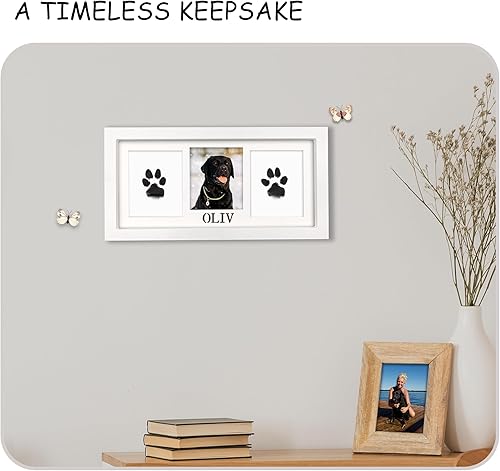 Miniatura 3 de MYPAWLETS Kit de marco y almohadillas de tinta, kit de impresión de patas de perro o gato, 2 almohadillas de tinta que no ensucian para mascotas