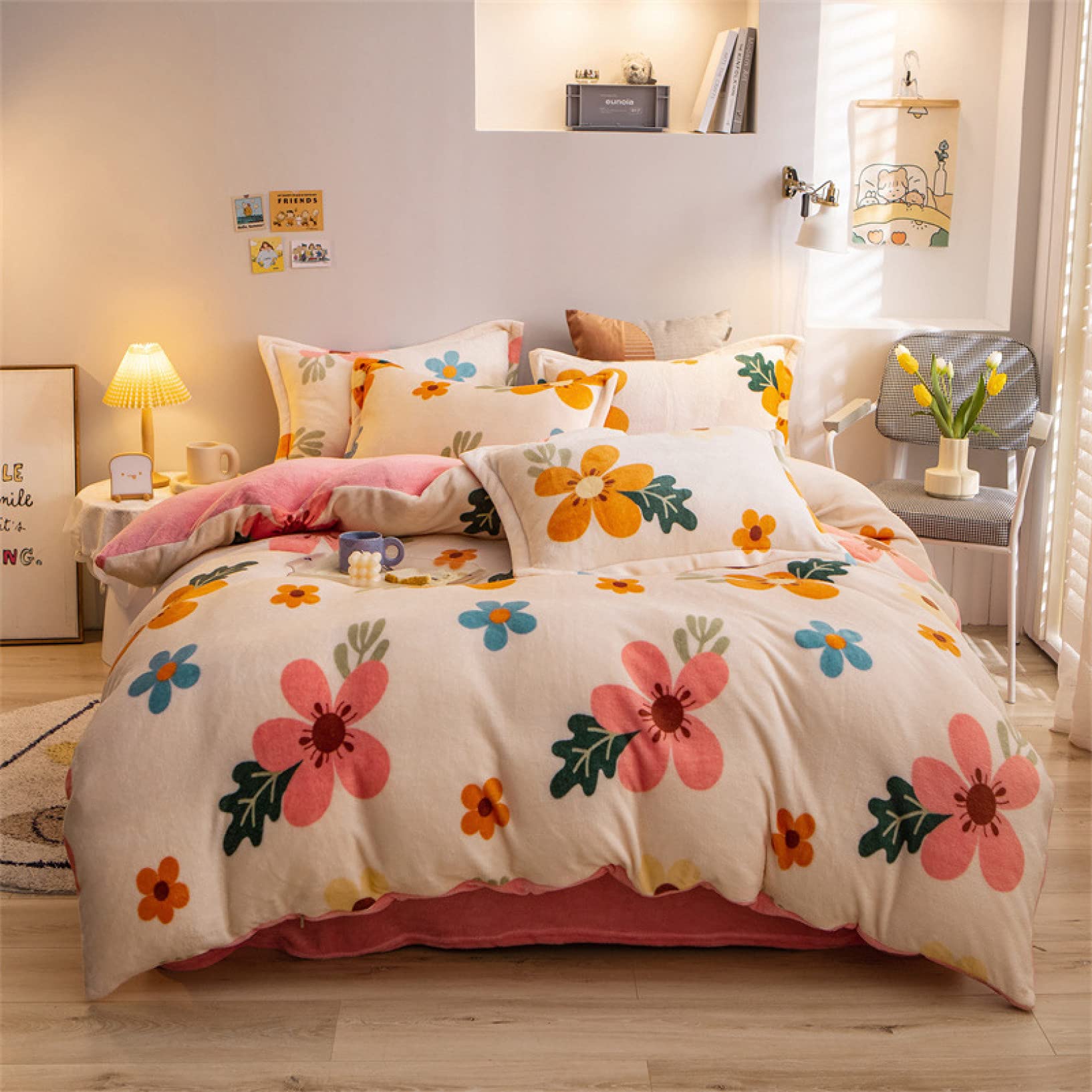 花柄ダブルベッドカバーセット Amazon.co.jp: 掛け布団カバーセット 花柄 ダブル A 寝具カバー 4点