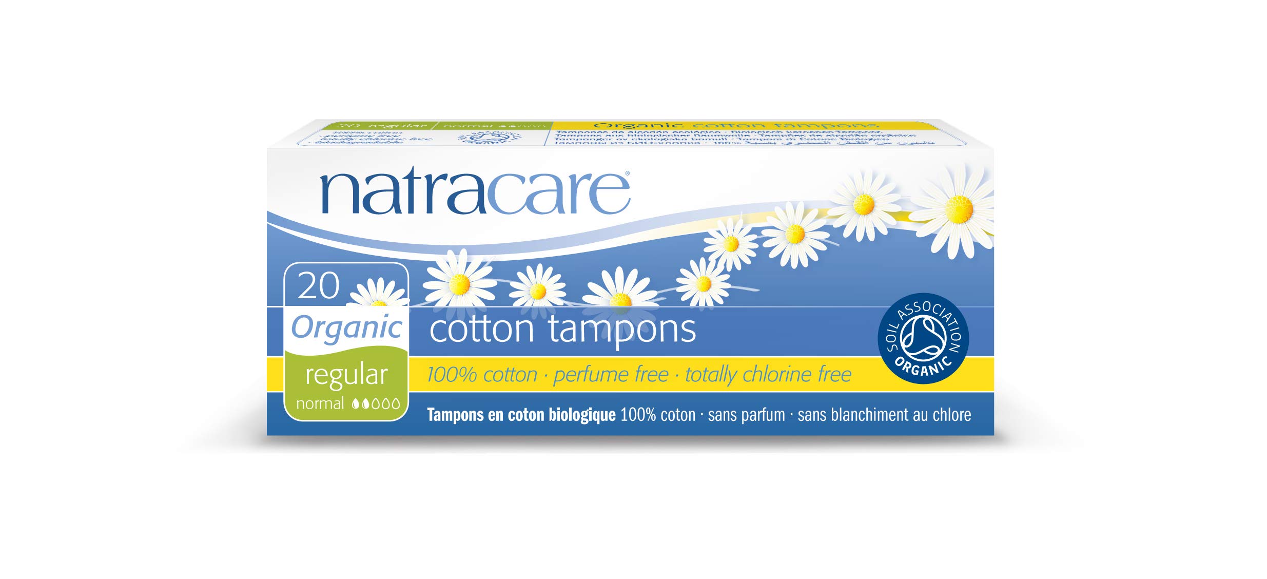 Natracare Non-Applicator 100% Organic Cotton Tampons, Regular, Totally Chlorine Free, Biodegradable and Compostable (CASE of 12 Packs, 240 Tampons Total)