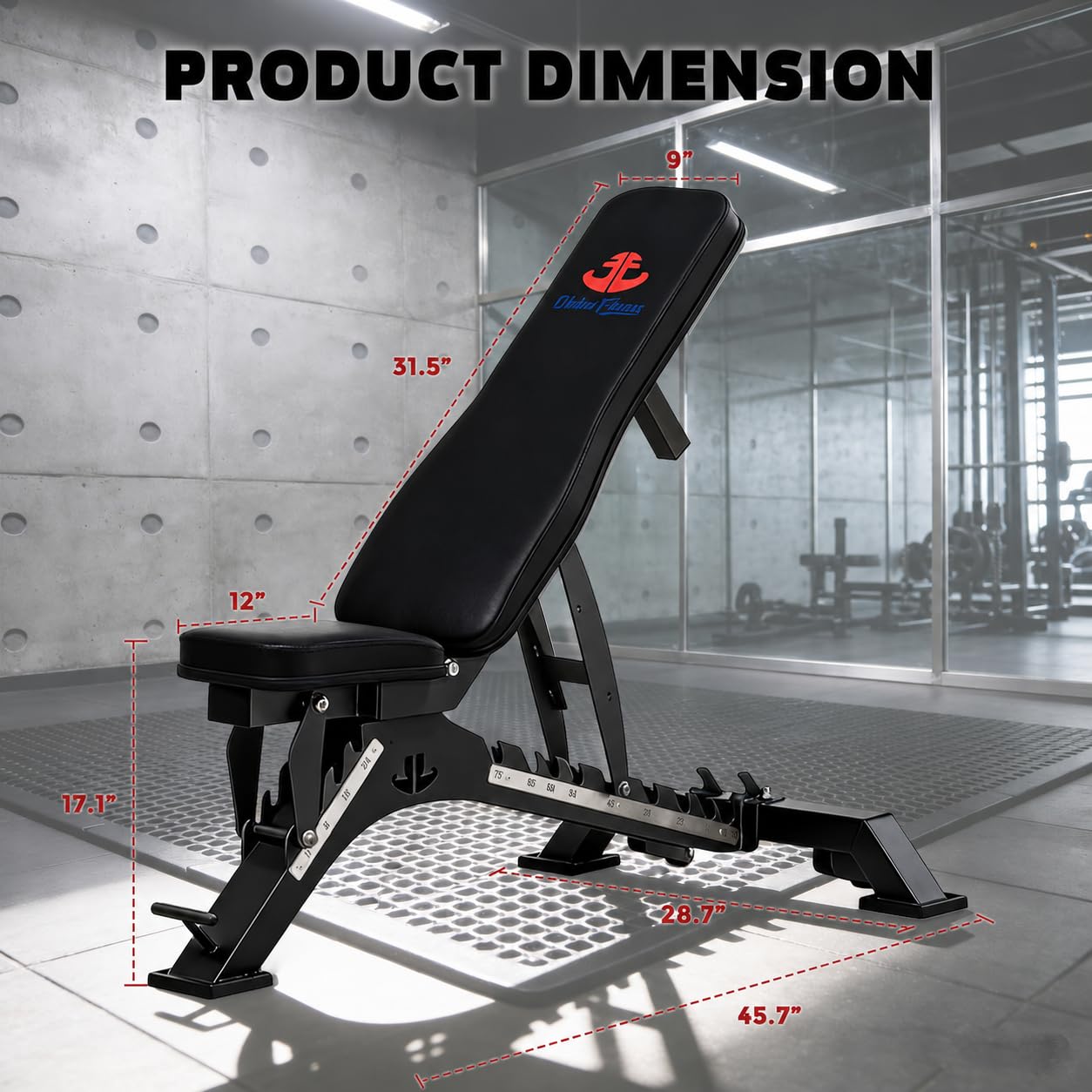 Adjustable Weight Bench, 1300 lb, 40 Positions for Home Gym | 10 backrest and 4 seat angles, heavy-duty steel frame for incline, flat, and dumbbell strength training