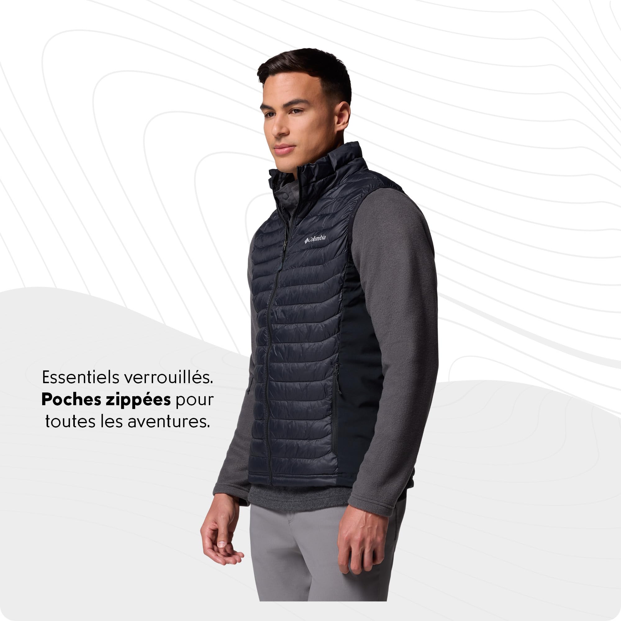 Columbia Powder Pass Hybrid Vest, Doudoune Sans Manches pour Homme