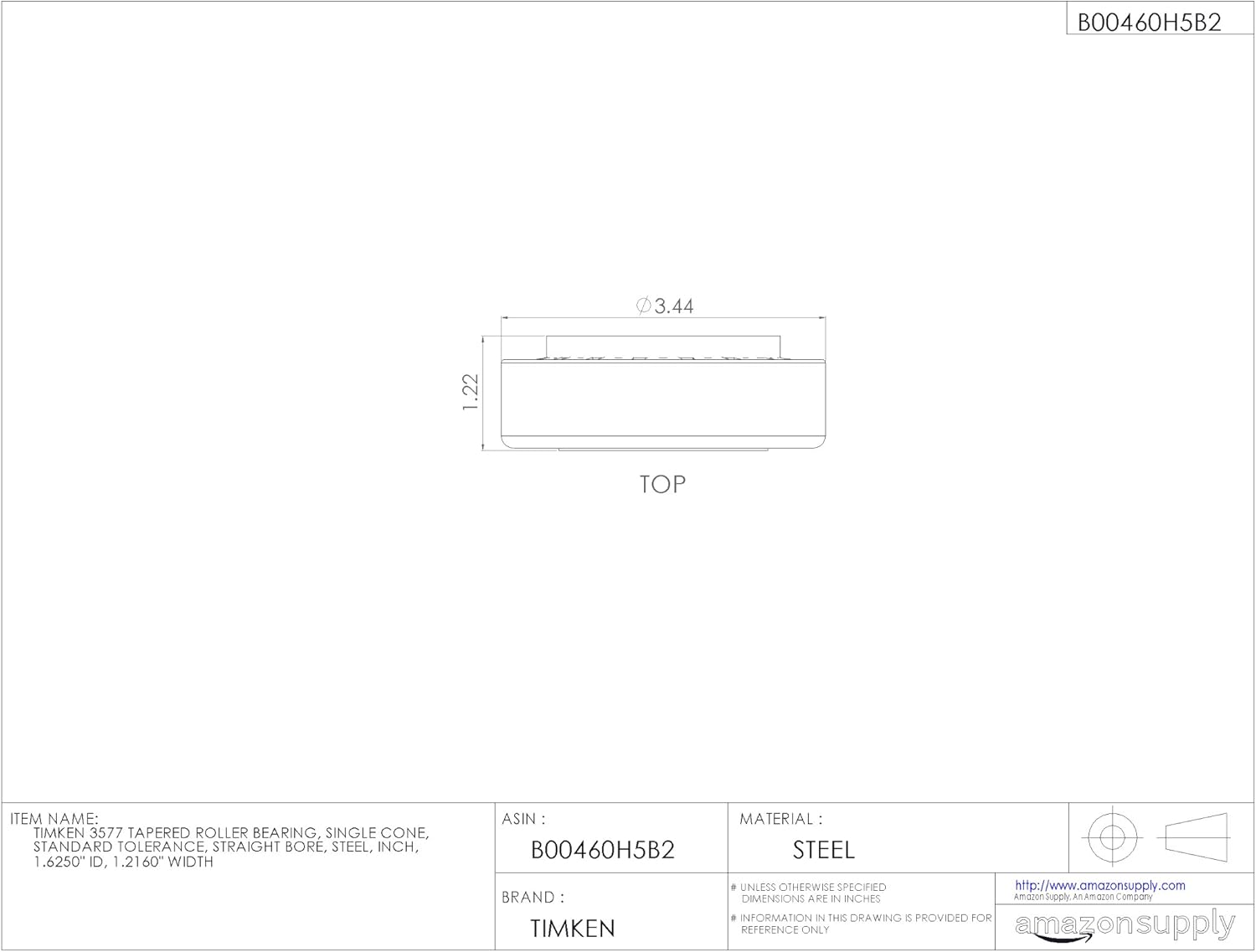 Timken Tapered Roller Bearing Cone - 3577