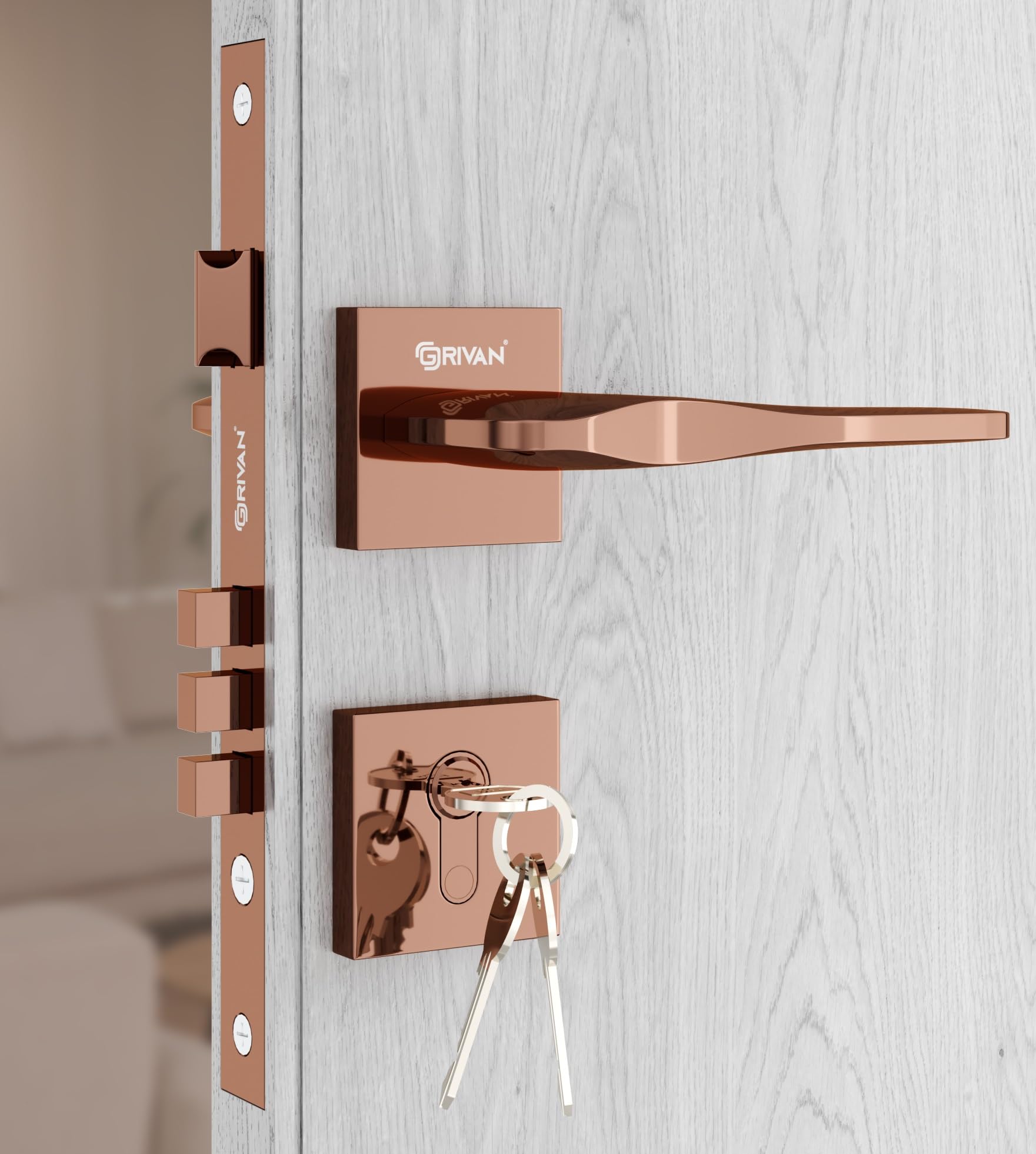 See full amazon price history chart for GRIVAN Modern Door Locks for Main Door, Mortise Door Lock Set with 3 Brass Keys, Bedroom Door Lock, Handle Lock for Home/Office/Hotel (Rose Gold Finish) | 2 Years Warranty GRIVAN Modern Door Locks for Main Door, Mortise Door Lock Set with 3 Brass Keys, Bedroom Door Lock, Handle Lock for Home/Office/Hotel (Rose Gold Finish) | 2 Years Warranty (B0CZDVGHNC) Amazon Price History, Amazon Price Tracker